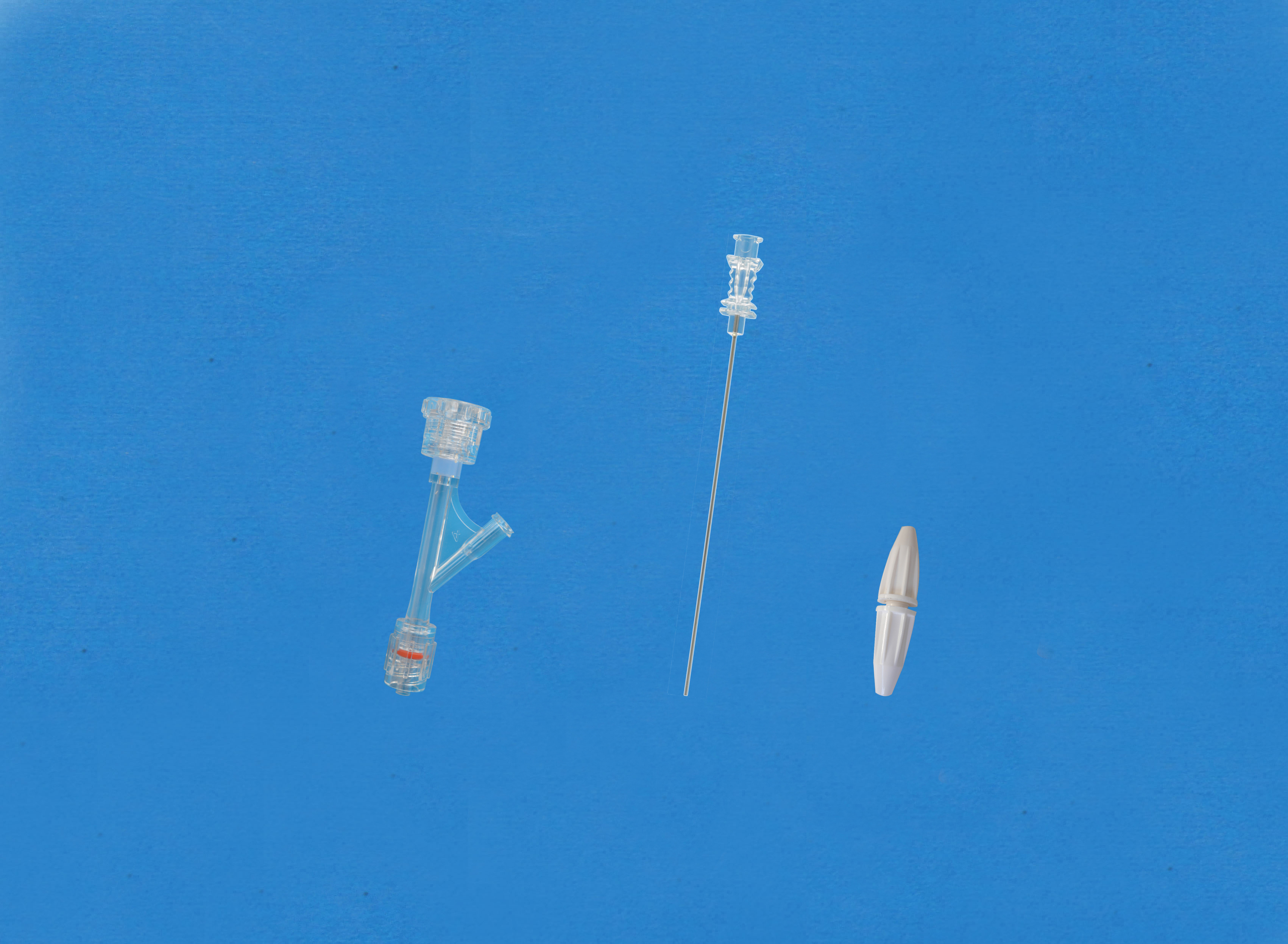 Haemostatic valves, Screw type, Sideon Female Luer, Insertion Tool with Large Hub, White/Plastic Tor