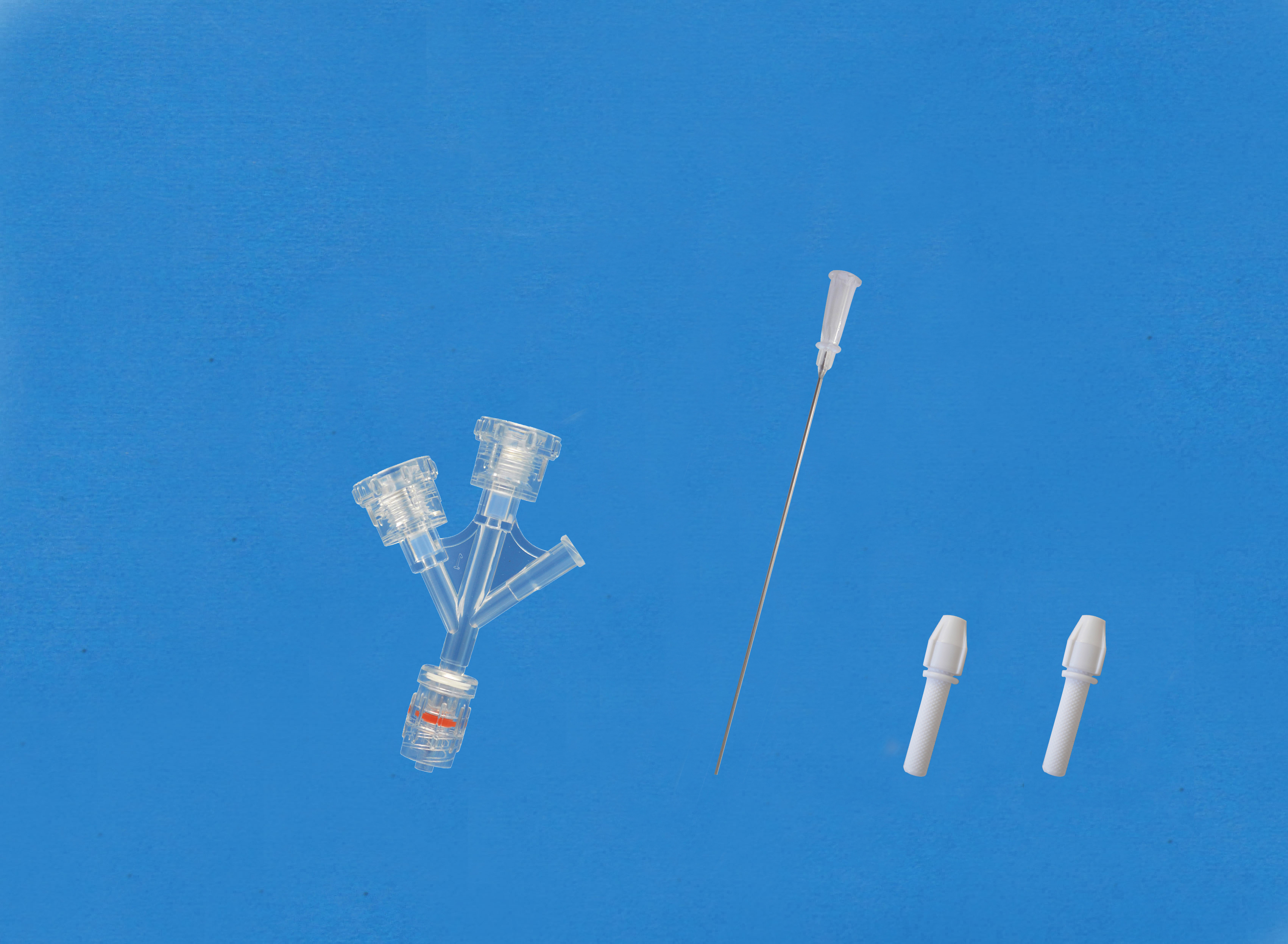 Haemostatic valves, Double Screw Type, Sideon Female Luer, Insertion Tool with Small Hub, White/Copper 2 Torquers?