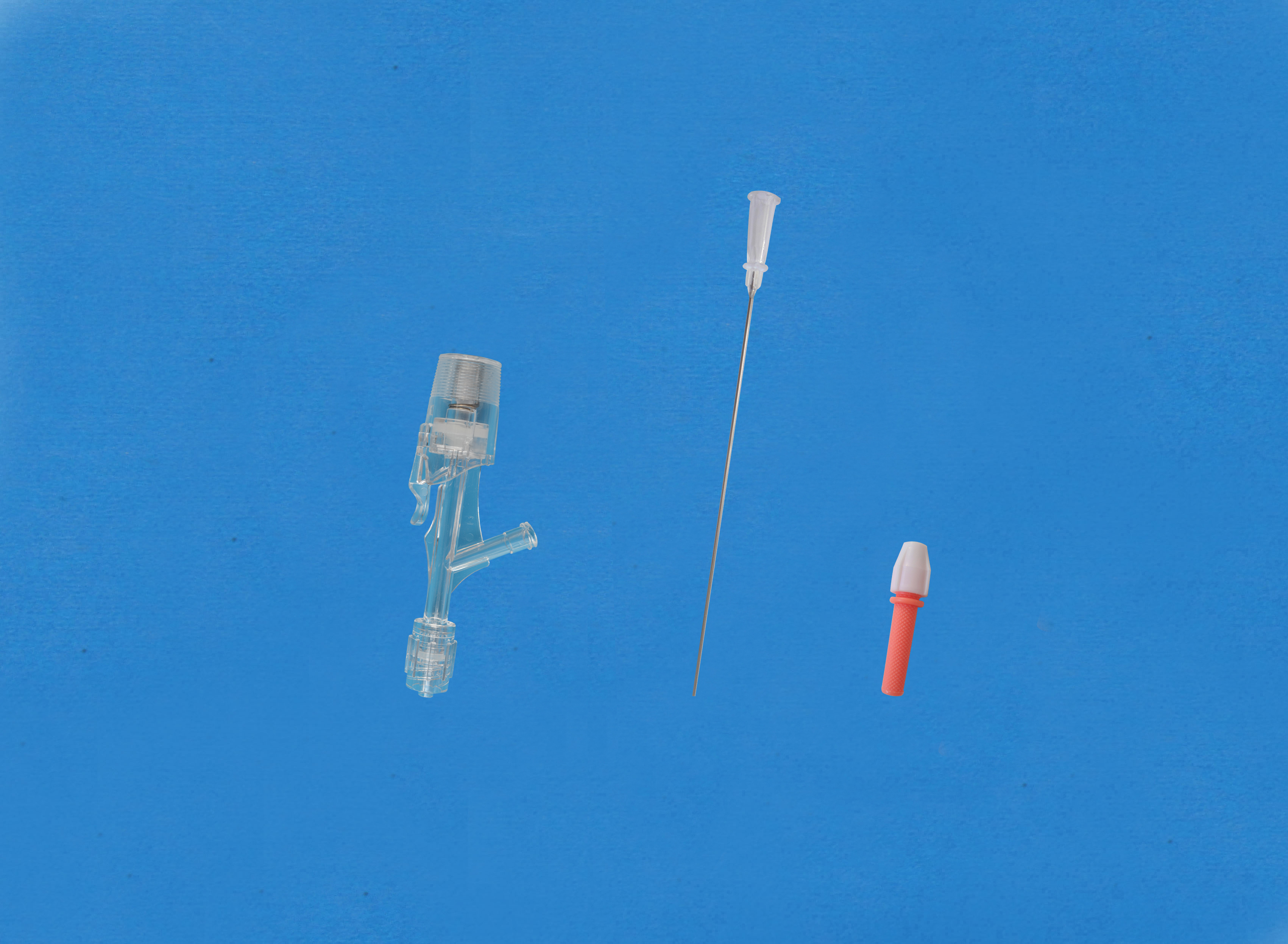 Haemostatic valves, Y click, Sideon Female Luer, Insertion Tool with Small Hub, Red/Copper Torquer