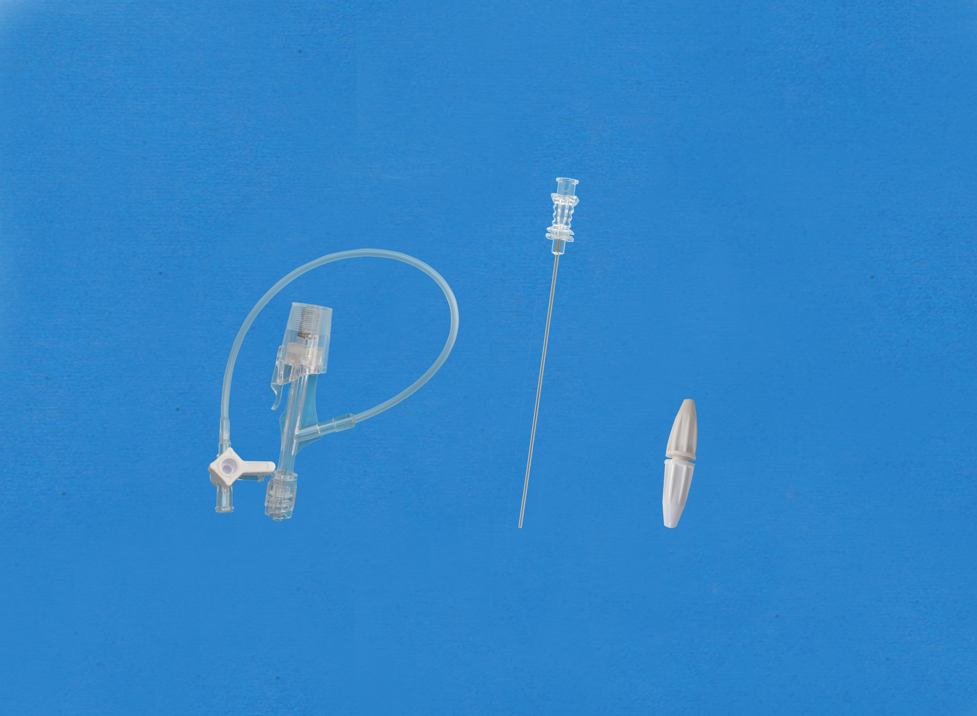 Haemostatic valves, Y click, Sideon Tubing and Stopcock, Insertion Tool with Large Hub, White/Plastic Torquer